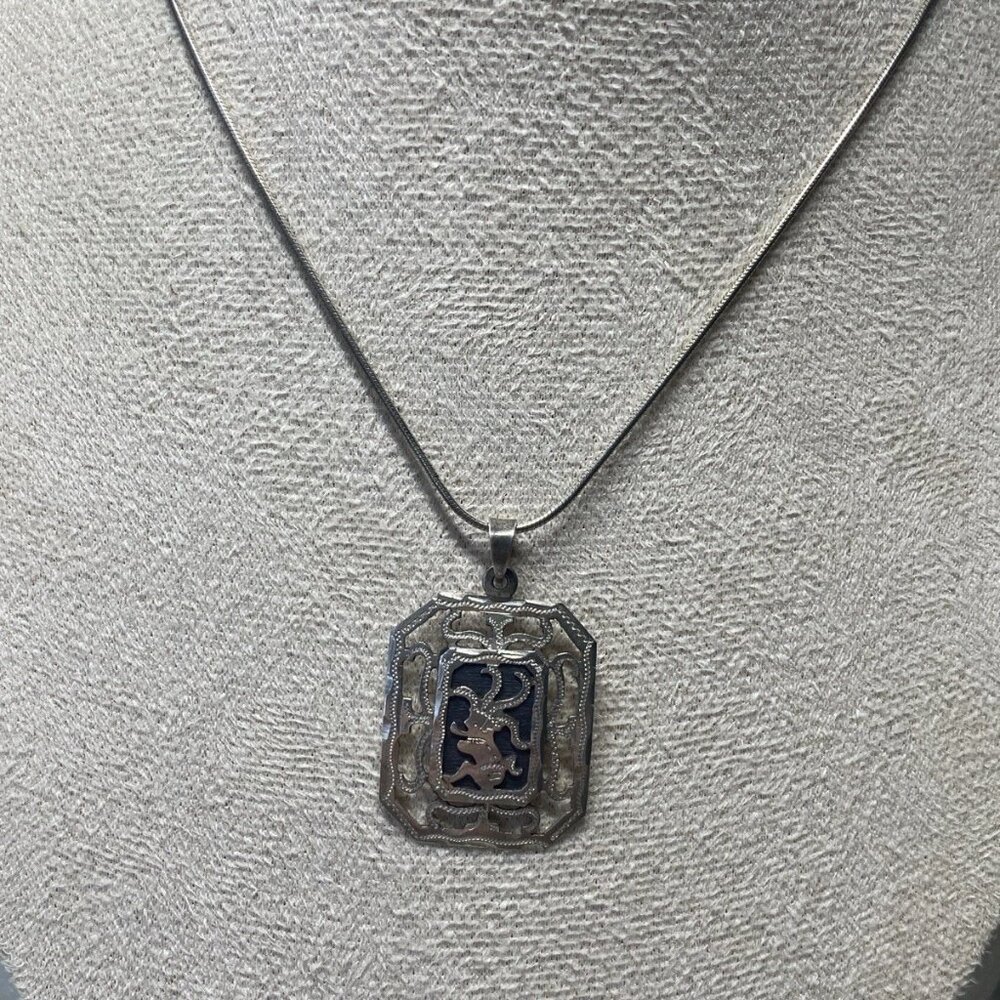 Guatemala 900 Silver Pendant w/ Italian 925 Chain